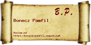 Bonecz Pamfil névjegykártya